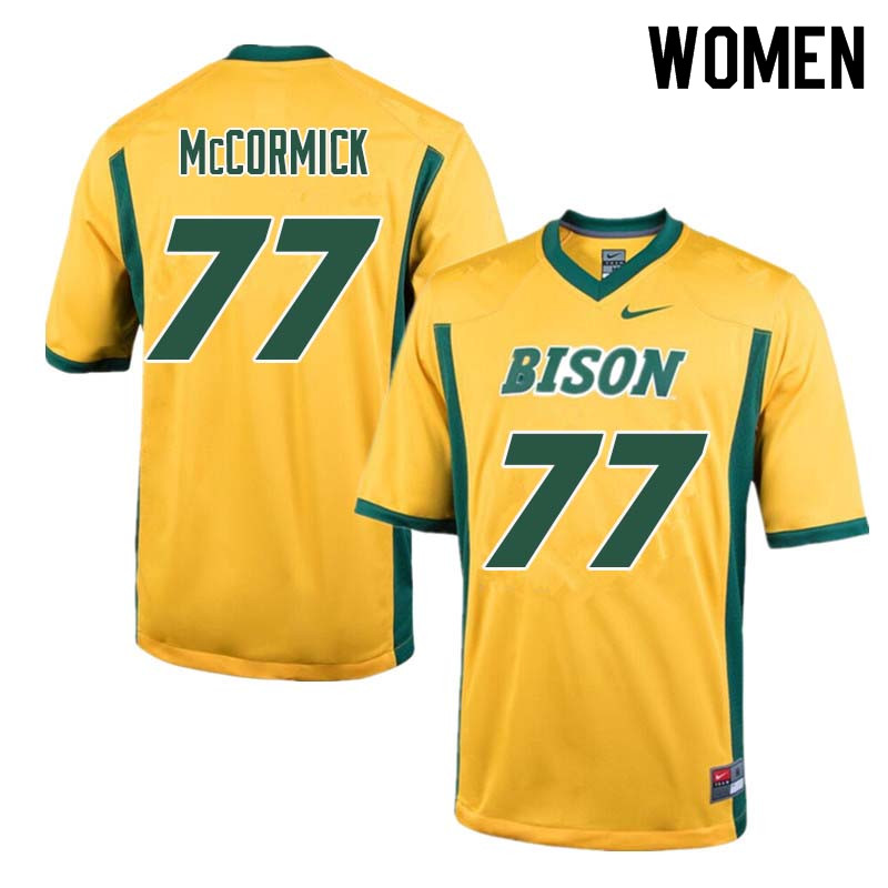 Women #77 Logan McCormick North Dakota State Bison College Football Jerseys Sale-Yellow